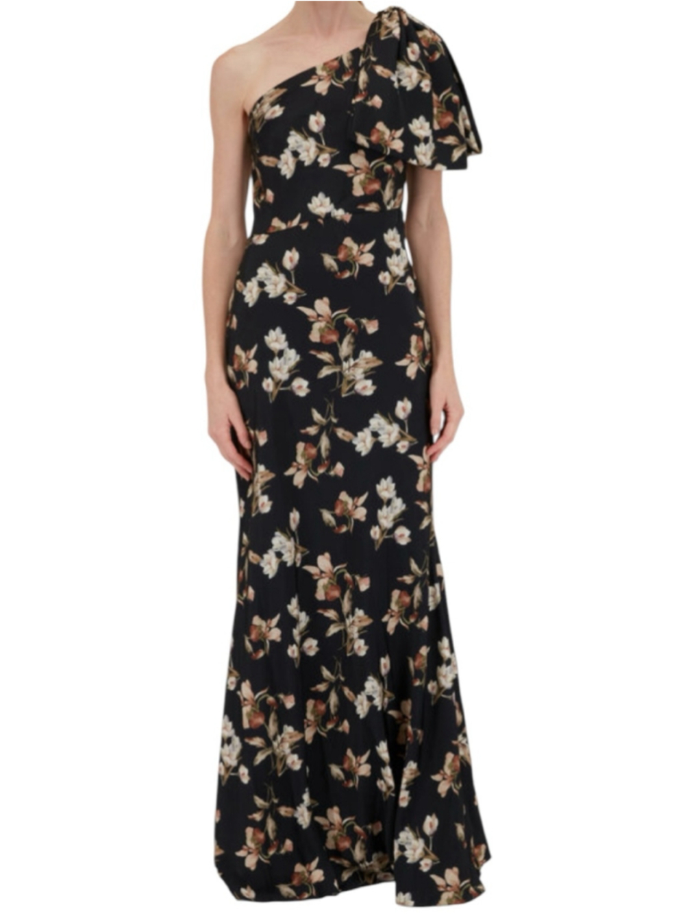 NWT SACHIN + BABI Black Floral Aubrey Jewel One Shoulder Gown Dress Size 4